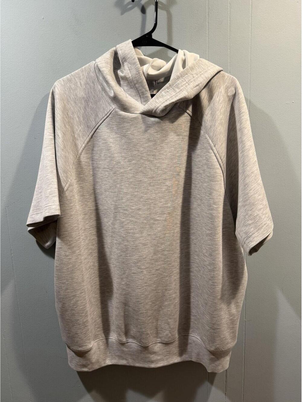 New Womens Champion Club Sport Hoodie Size Large Oxford Grey Heater With Pockets